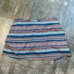 Title Nine M skort teal, navy, orange and white